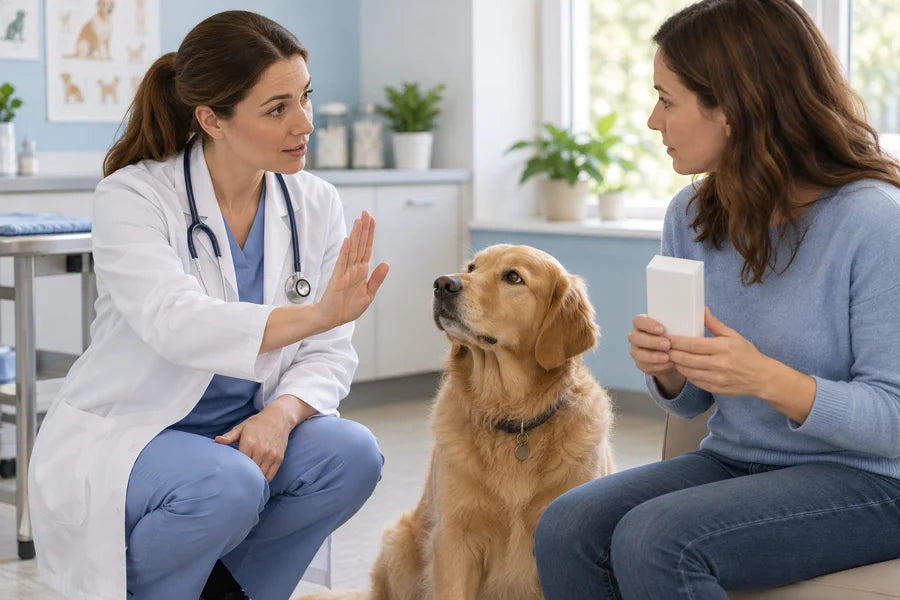 Consulta veterinaria antes de usar medicamentos