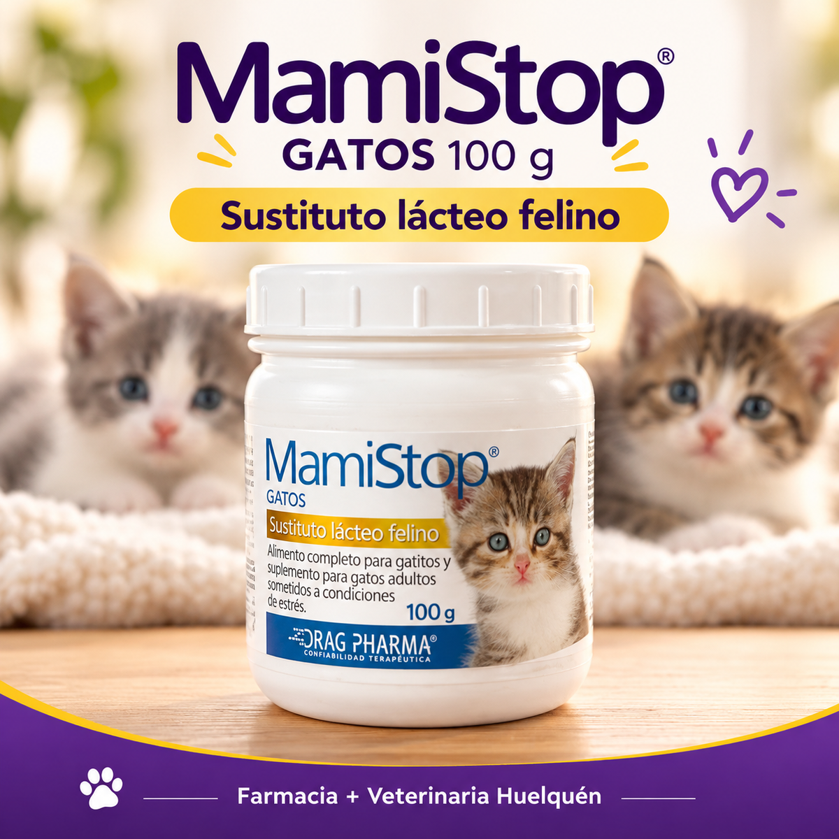 MamiStop Gatos 100 g, sustituto lácteo felino de Drag Pharma (imagen adicional del producto)