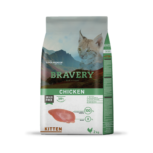 Bravery Pollo Gatito 2 kg, alimento seco para gatitos