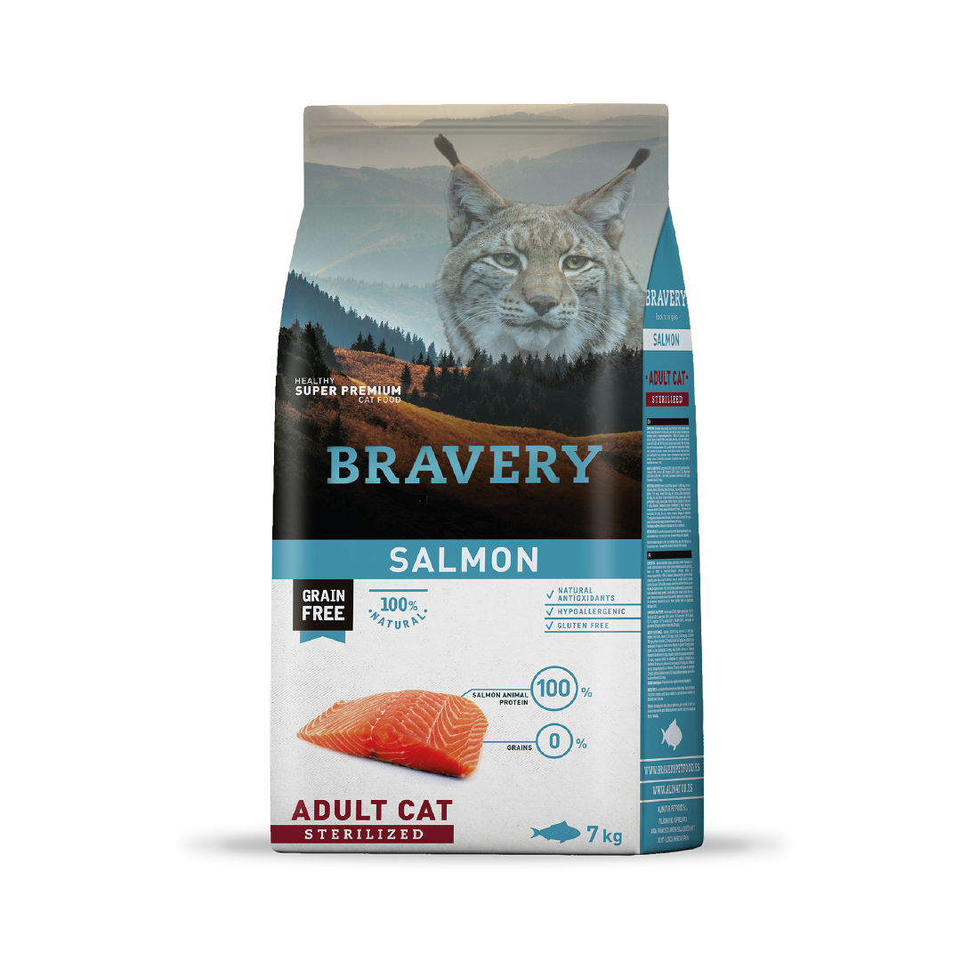 Bravery Salmón Gato Adulto Esterilizado 7 kg, alimento seco para gatos