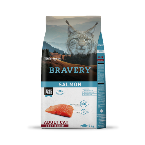 Bravery Salmón Gato Adulto Esterilizado 7 kg, alimento seco para gatos
