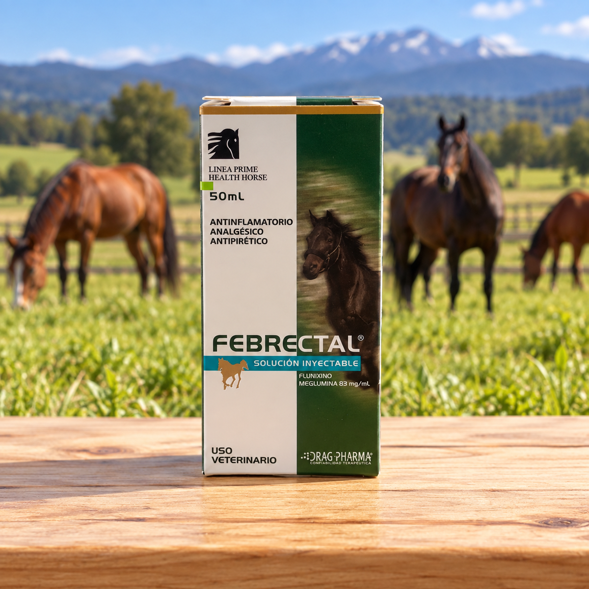 Febrectal Equino 50 mL, solución inyectable de Drag Pharma