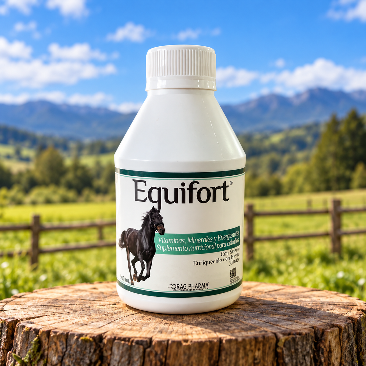 Equifort 500 mL, suplemento nutricional en jarabe para caballos