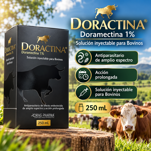 Doractina doramectina 1% inyectable para bovinos, 250 mL (imagen adicional del producto)